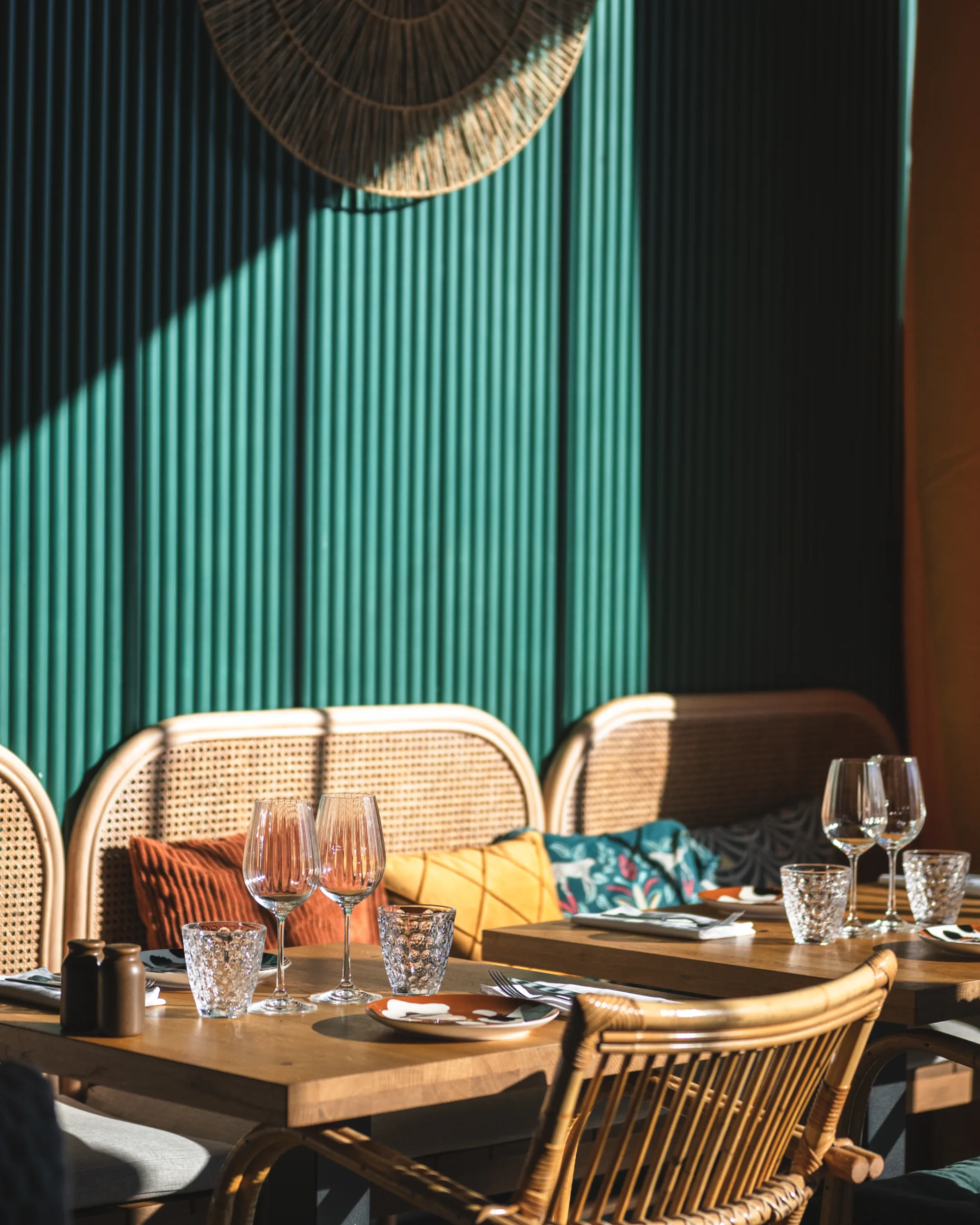 Dining room opening onto the sunny terrace